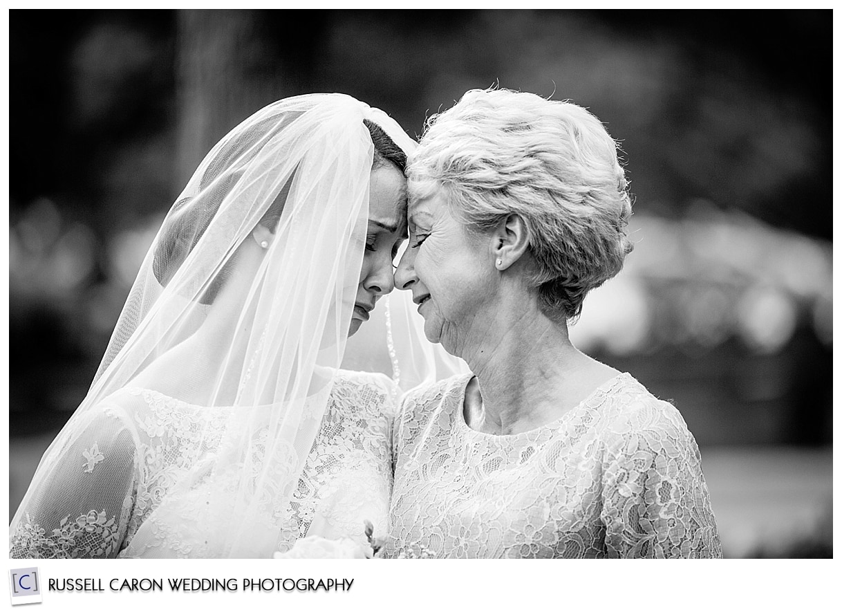 Bride and mother after wedding ceremony